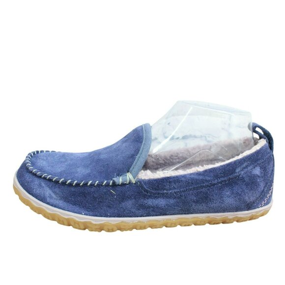 LL Bean Purple Suede Slip-On Fleece Lined Mountain Moccasin Slippers Size 8 M - Picture 1 of 9